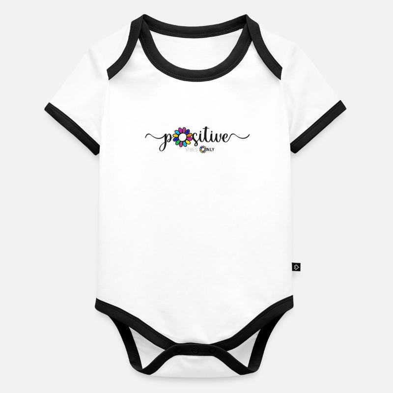 Nur positive Vibes Baby Bio-Kurzarm-Kontrastbody