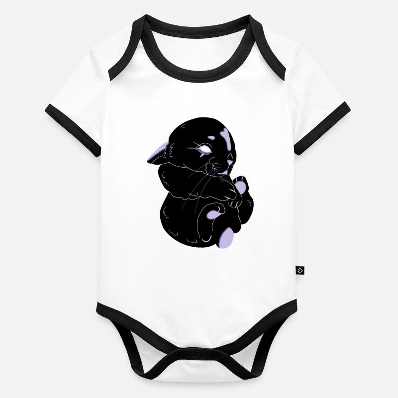 Hase im Gothic-Stil Baby Bio-Kurzarm-Kontrastbody