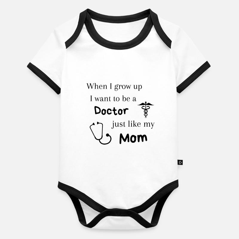 Ich möchte Ärztin werden wie Mama Baby Bio-Kurzarm-Kontrastbody