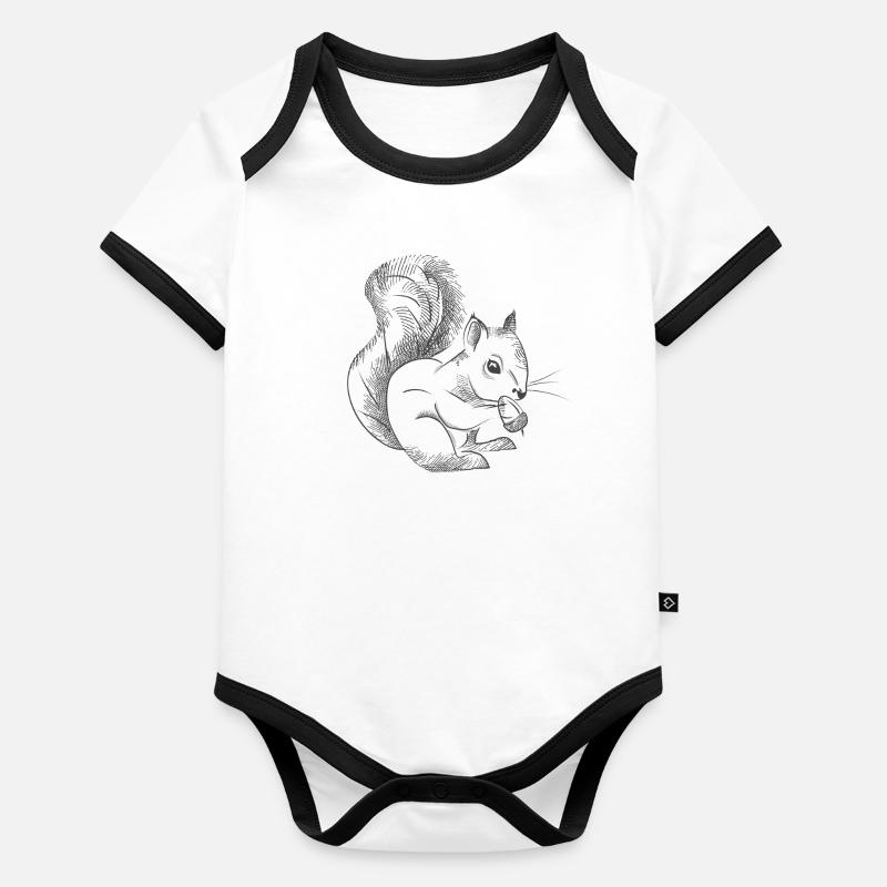 Eichhörnchen - Baby Bio-Kurzarm-Kontrastbody - undefined