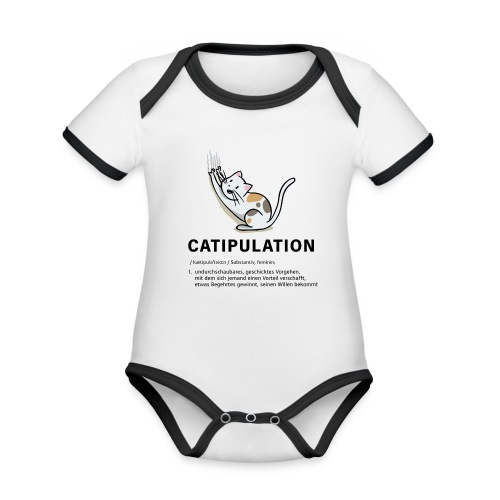 Catipulation Katipulation Maipulation Katze - Baby Bio-Kurzarm-Kontrastbody