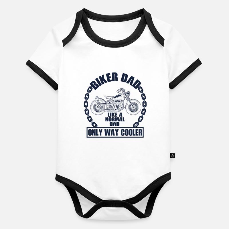 Lustiges Motorrad Geschenk Biker Spruch Baby Bio-Kurzarm-Kontrastbody