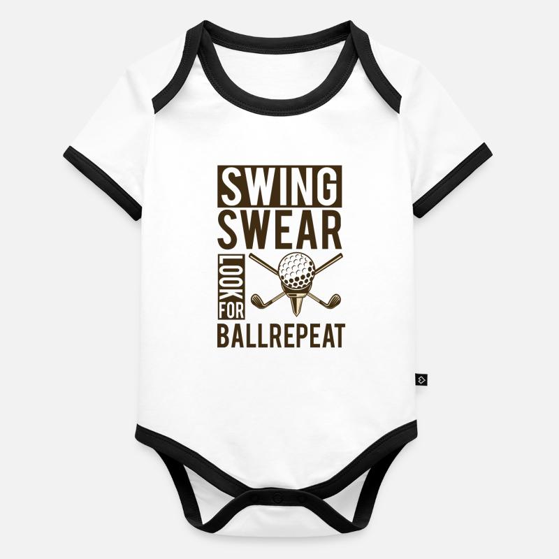 Golf Geschenk Witz Golfspieler Golfer Baby Bio-Kurzarm-Kontrastbody