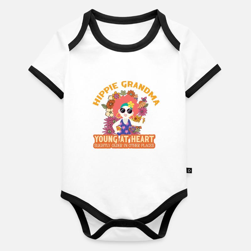 Hippie Karneval Kostüm Geschenk Peace Baby Bio-Kurzarm-Kontrastbody