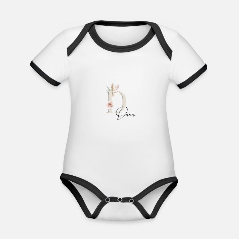 Dana! Nom Boho - Body Bébé bio contrasté manches courtes - blanc/noir
