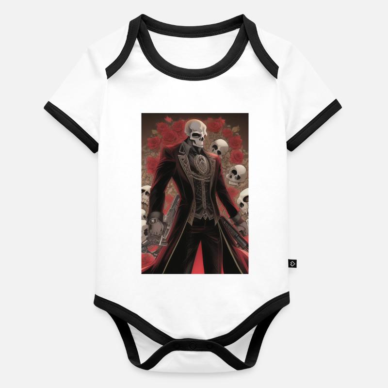 Skull Man Organic Baby Contrasting Bodysuit