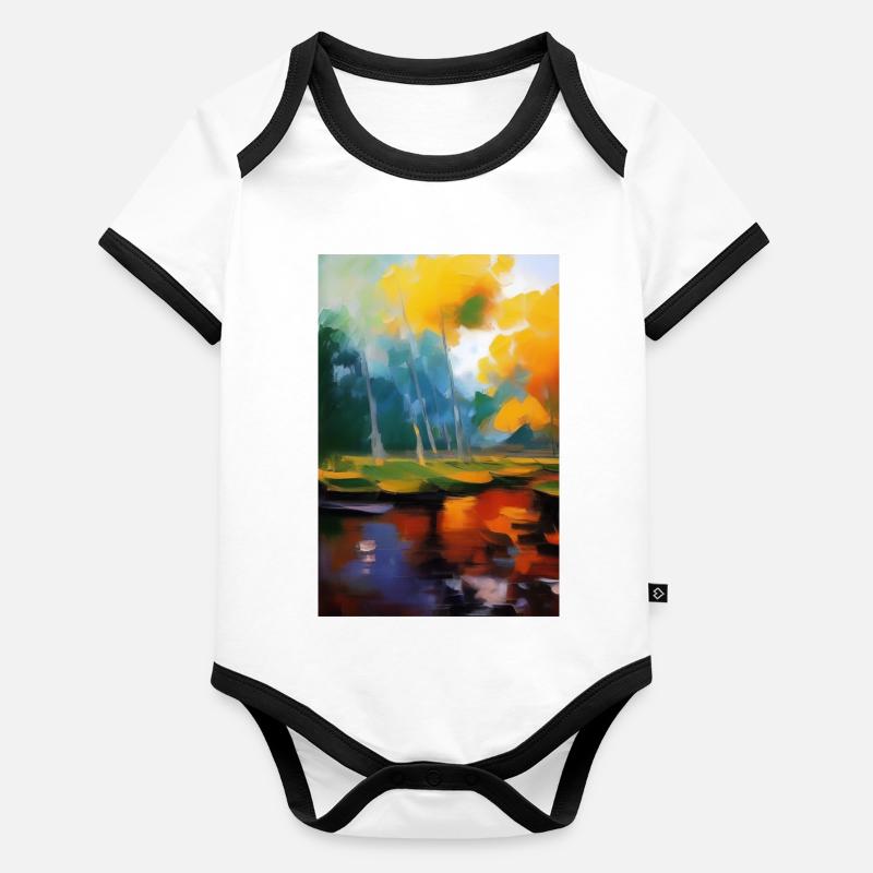 Peinture d’art Body Bébé bio contrasté manches courtes
