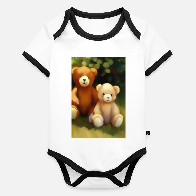 Nounours Body Bébé bio contrasté manches courtes