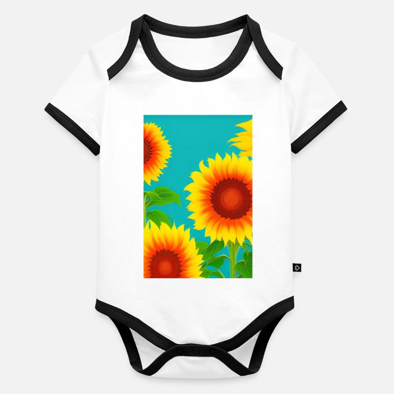 Sonnenblumen Baby Bio-Kurzarm-Kontrastbody