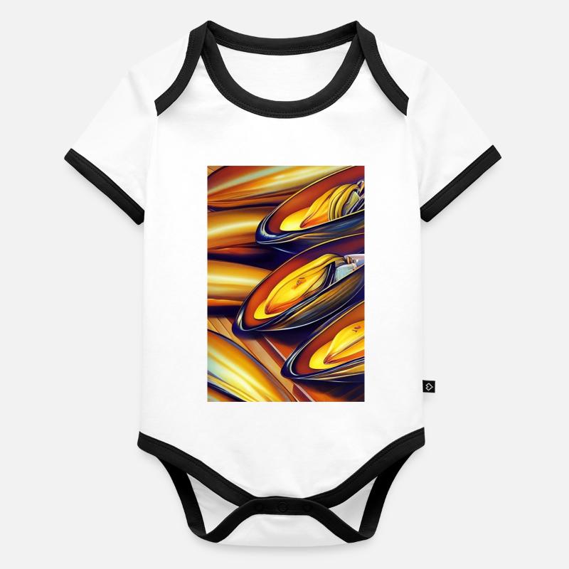 Moules Body Bébé bio contrasté manches courtes