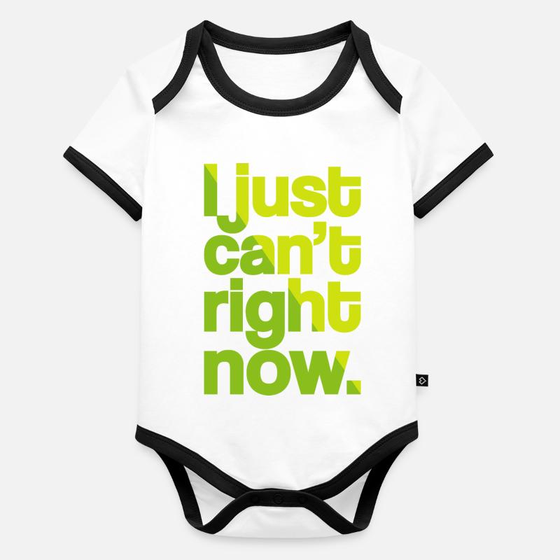 Just Can't (dark) Organic Baby Contrasting Bodysuit