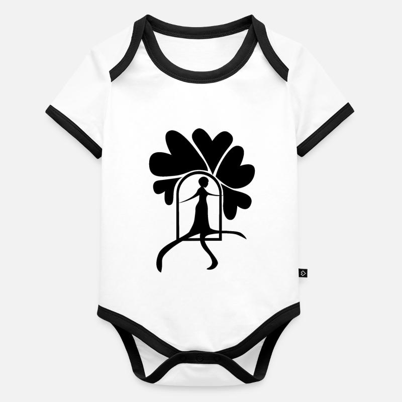 Step out black Organic Baby Contrasting Bodysuit
