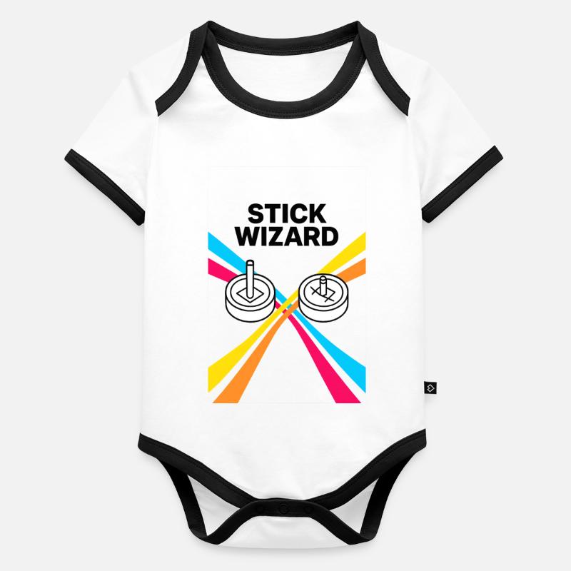 Stick Wizard Conception de jeu rétro Body Bébé bio contrasté manches courtes