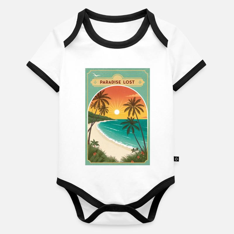 Paradise Lost 2050 : Le dernier coucher de soleil d’Eden Body Bébé bio contrasté manches courtes