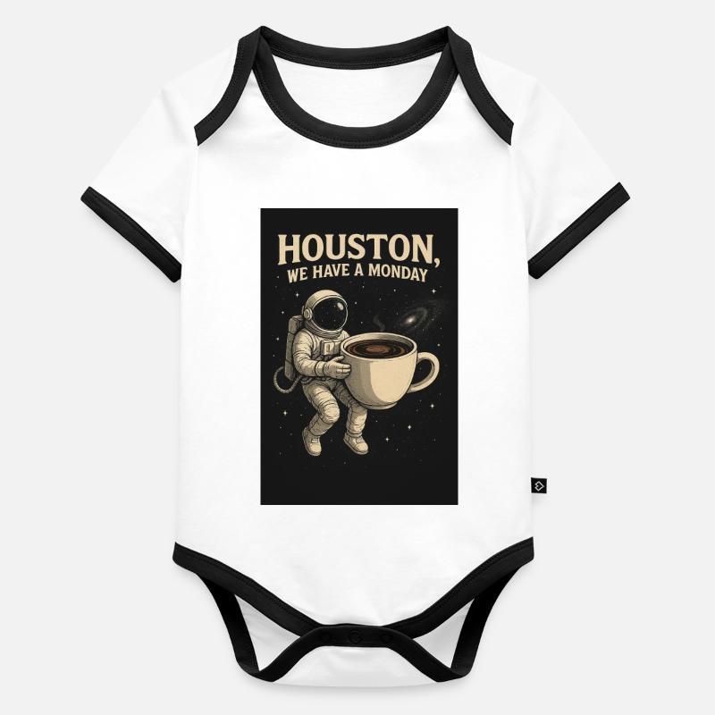 Houston Astronaut Kaffee-Abenteuer Baby Bio-Kurzarm-Kontrastbody
