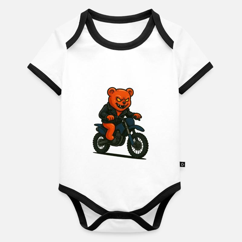 Gummibärchen-Reiter Baby Bio-Kurzarm-Kontrastbody