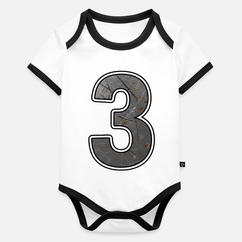 Rusty Industrial Number 3 Baby Bio-Kurzarm-Kontrastbody