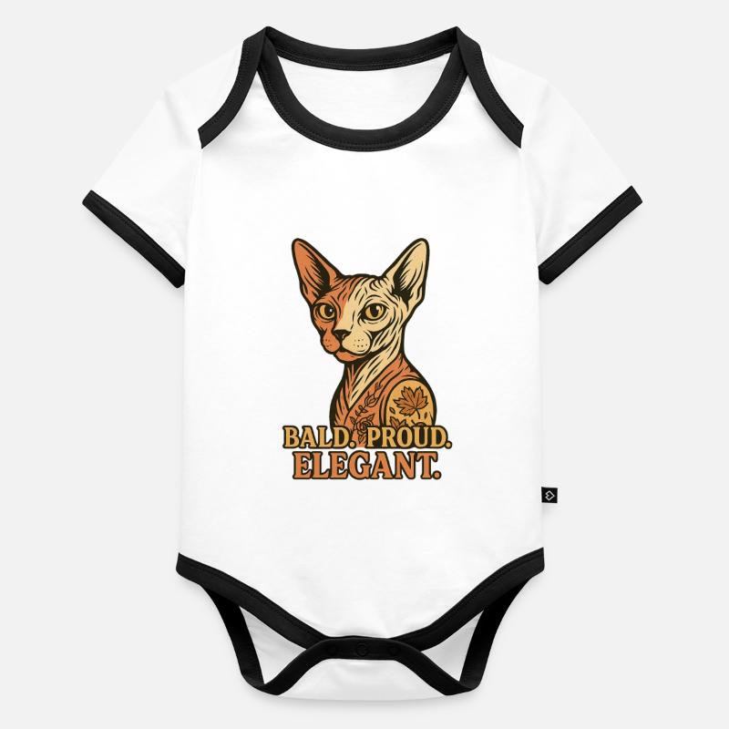 Chat Sphynx Body Bébé bio contrasté manches courtes