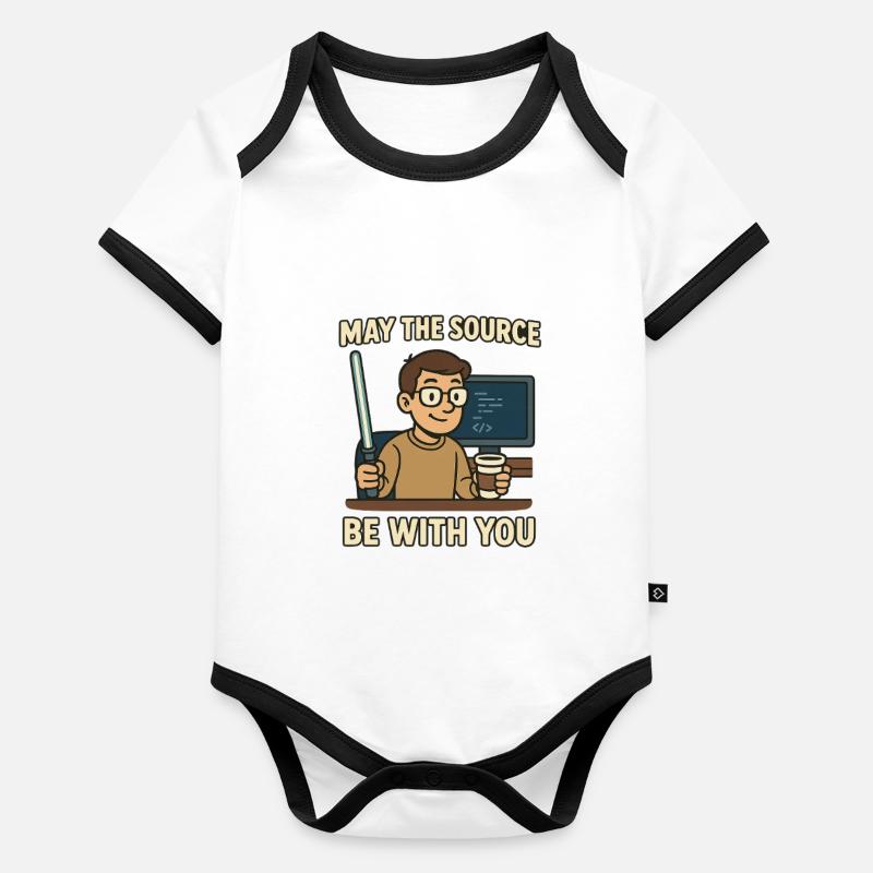 May The Source Be With You Organic Baby Contrasting Bodysuit