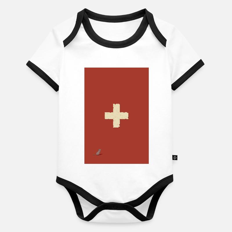 Urgence du fromage suisse Body Bébé bio contrasté manches courtes