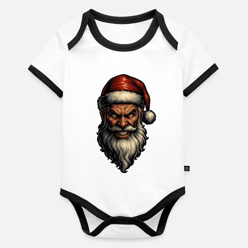 Dark Santa Claus Grimace Organic Baby Contrasting Bodysuit