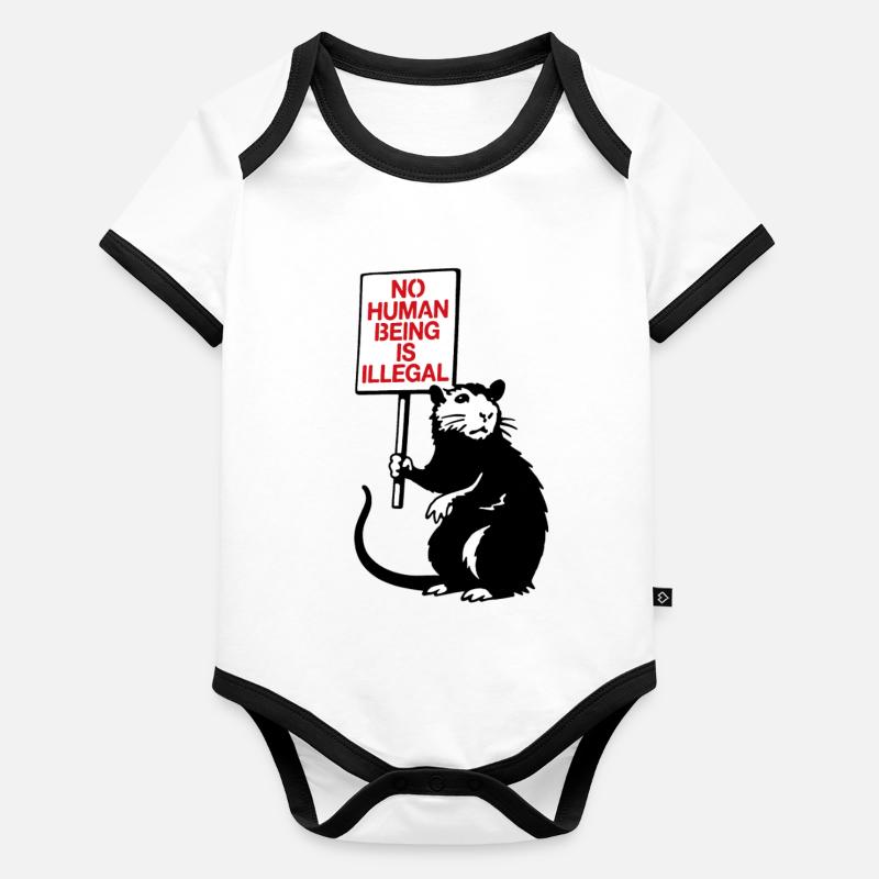 Panneau d’activisme animal Body Bébé bio contrasté manches courtes