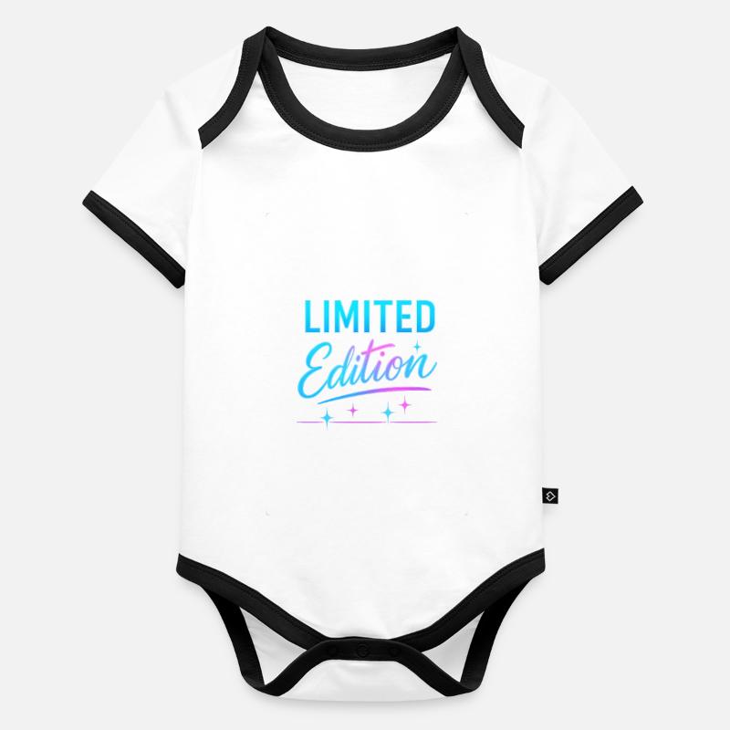 Limitierte Edition Neon Glanz Baby Bio-Kurzarm-Kontrastbody