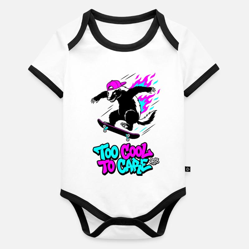 Too Cool To Care 2018 Honigdachs Baby Bio-Kurzarm-Kontrastbody