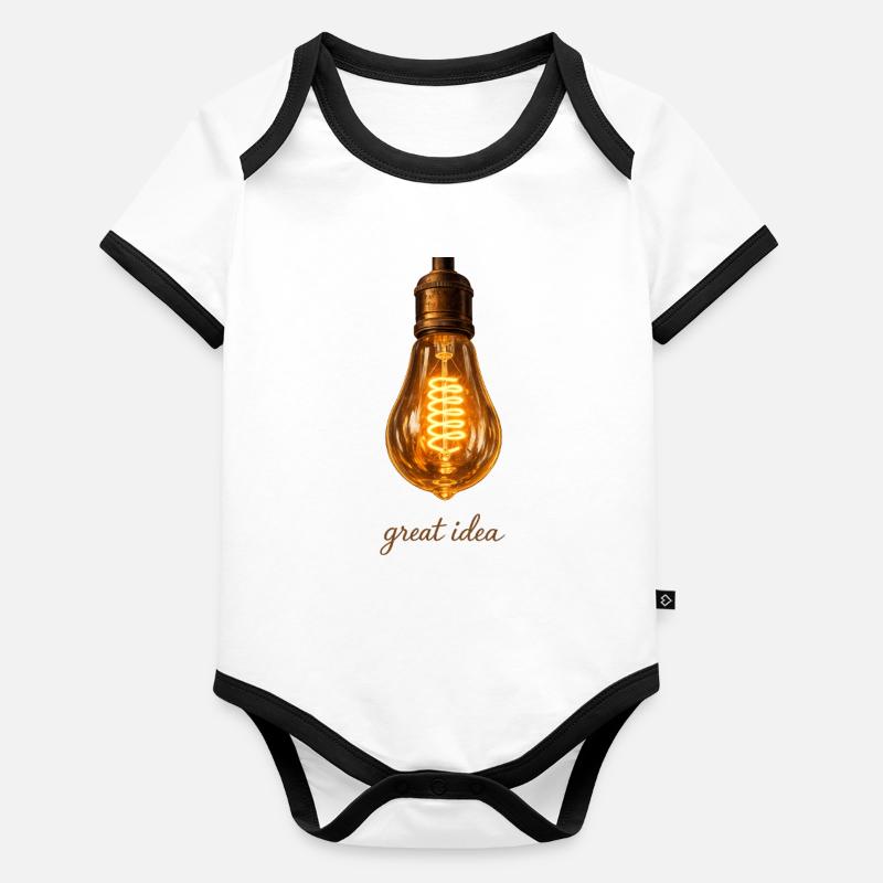 Vintage Edison light bulb great idea Organic Baby Contrasting Bodysuit