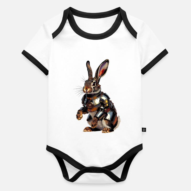 Héros Steampunk Lapin Cuirassé Body Bébé bio contrasté manches courtes