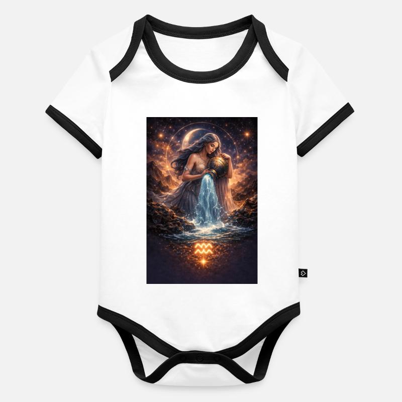 Wassermann Baby Bio-Kurzarm-Kontrastbody