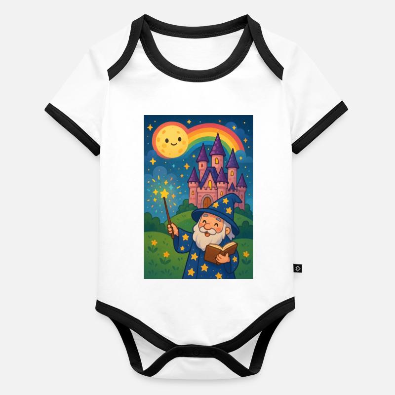 Arcane Sorcerer and Starry Castle Organic Baby Contrasting Bodysuit