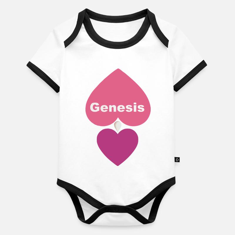 Conception du cœur Body Bébé bio contrasté manches courtes