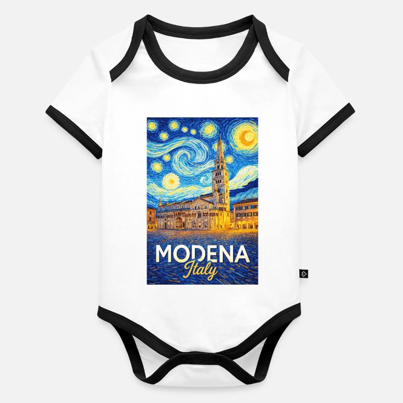 Modène, Italie. Body Bébé bio contrasté manches courtes