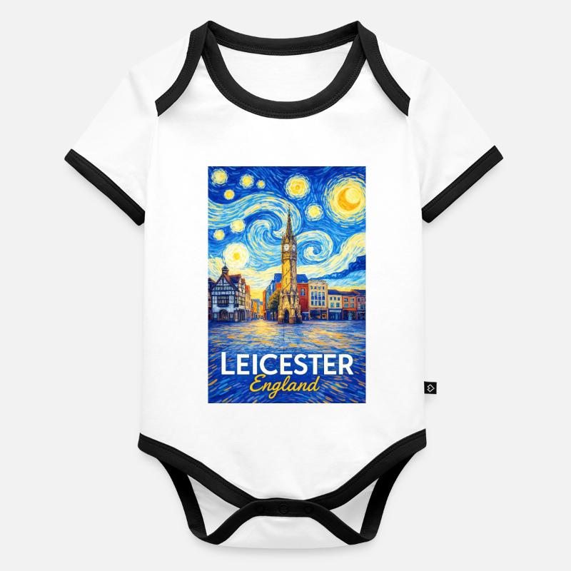 Leicester, Angleterre Body Bébé bio contrasté manches courtes