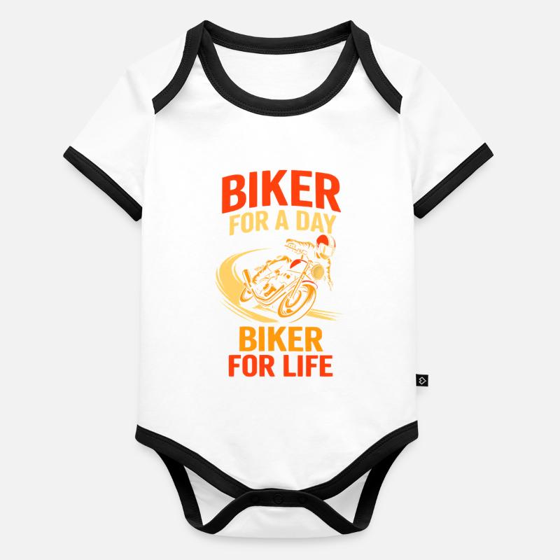 Biker For Life biker – motorcycle passion Organic Baby Contrasting Bodysuit