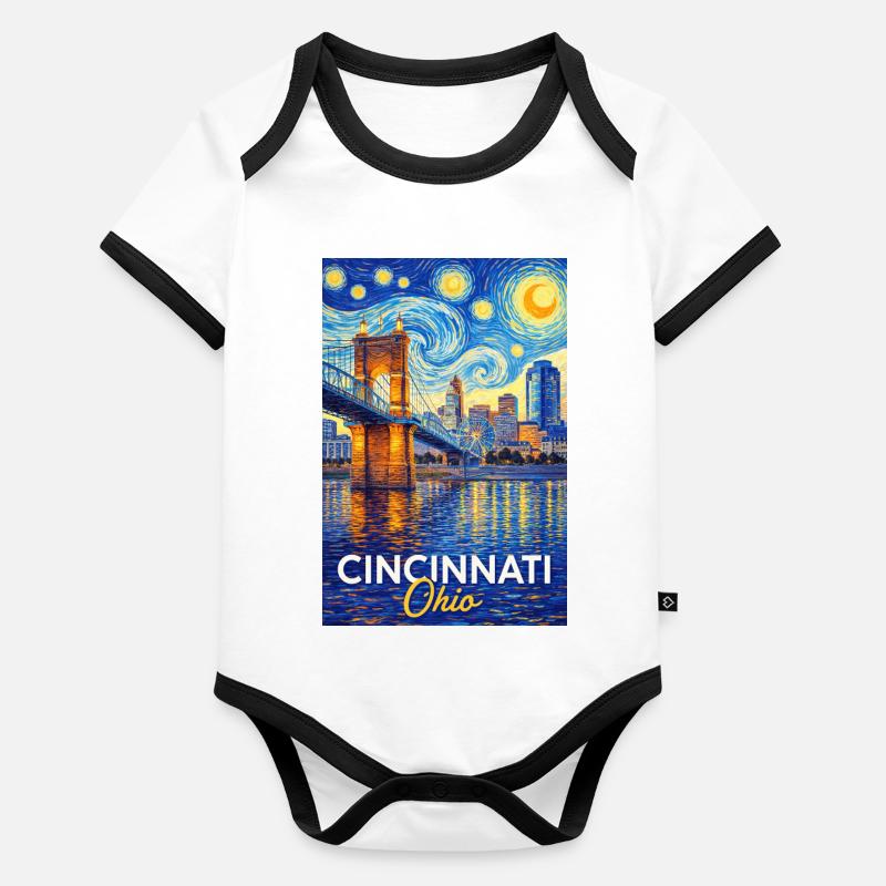 Cincinnati, Ohio Organic Baby Contrasting Bodysuit