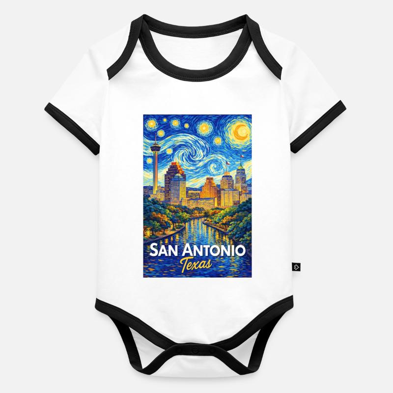 San Antonio, Texas Body Bébé bio contrasté manches courtes