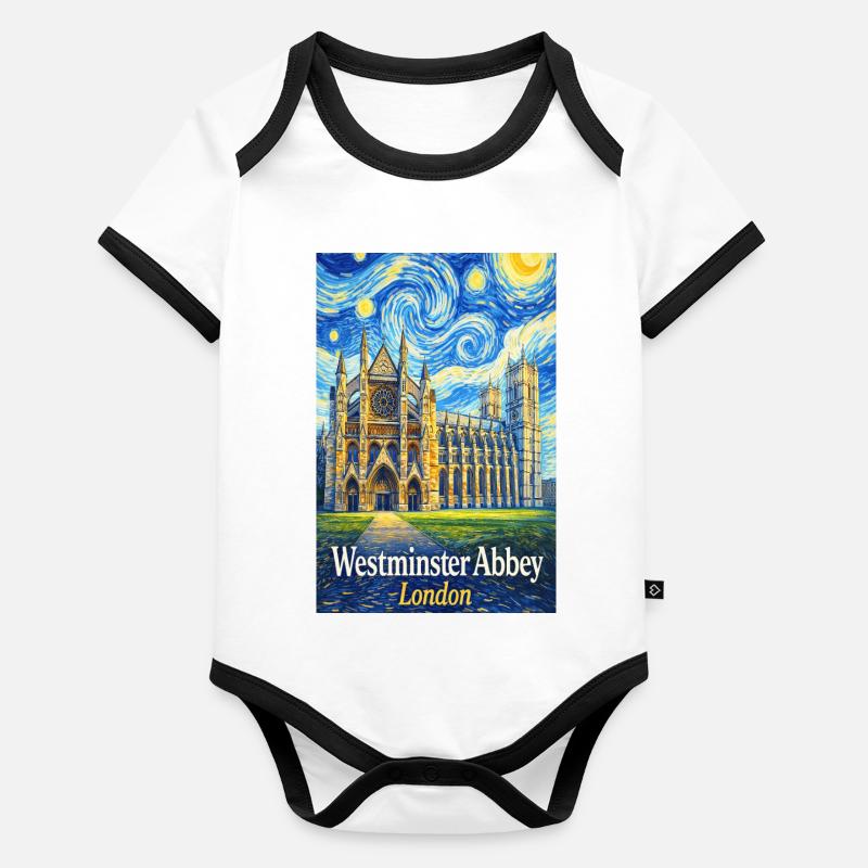 Style Nuit étoilée de l’abbaye de Westminster Body Bébé bio contrasté manches courtes