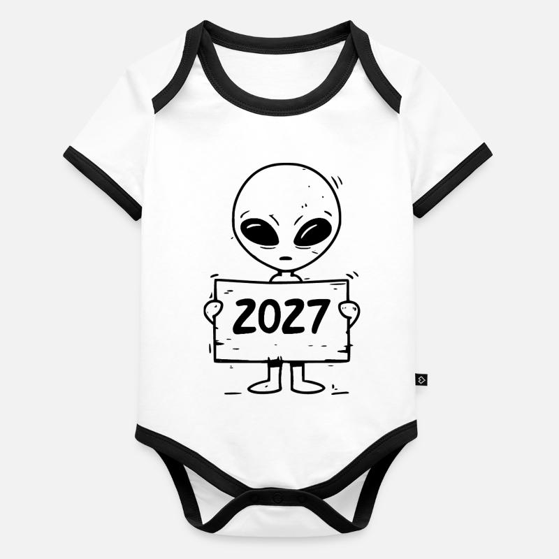 kleines Alien Baby Bio-Kurzarm-Kontrastbody