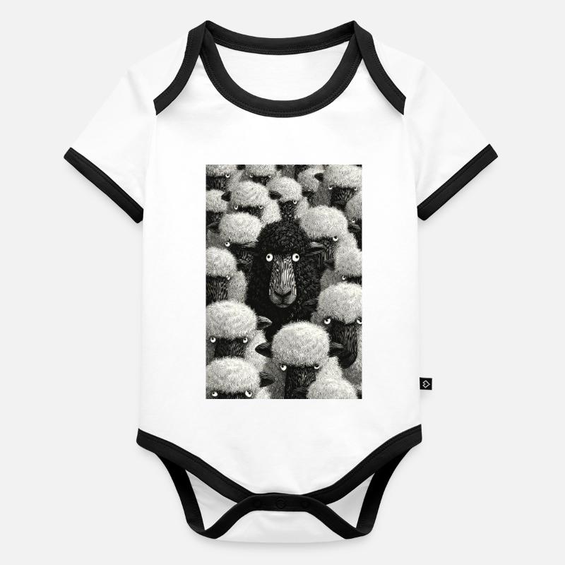 Mitternachtsherden-Porträt Baby Bio-Kurzarm-Kontrastbody