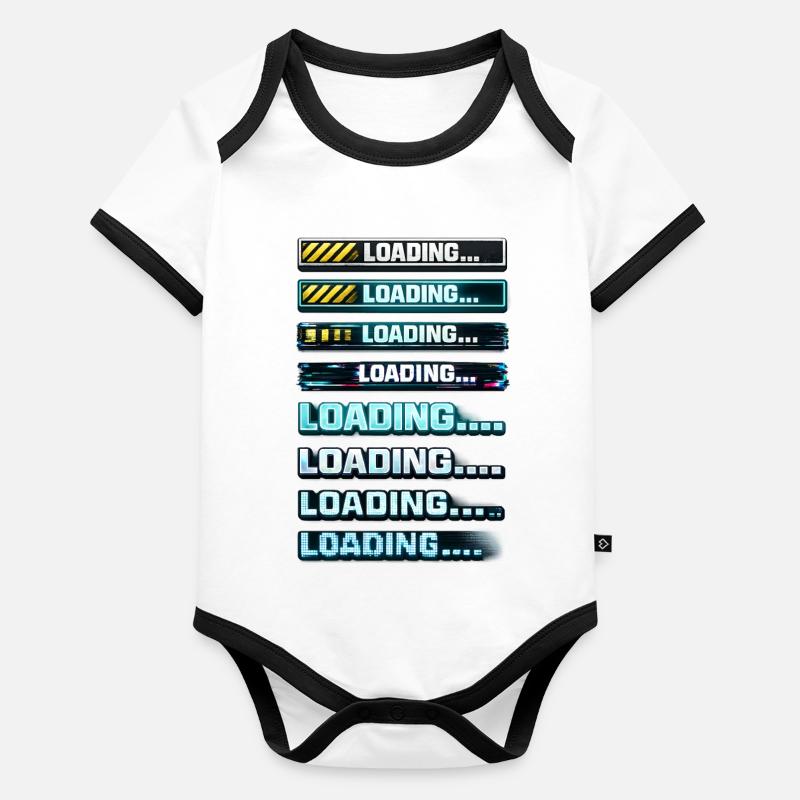 Neon Download Notification Graphics Organic Baby Contrasting Bodysuit