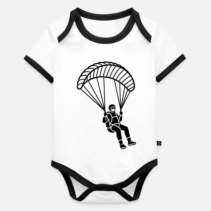 Parapente Body Bébé bio contrasté manches courtes
