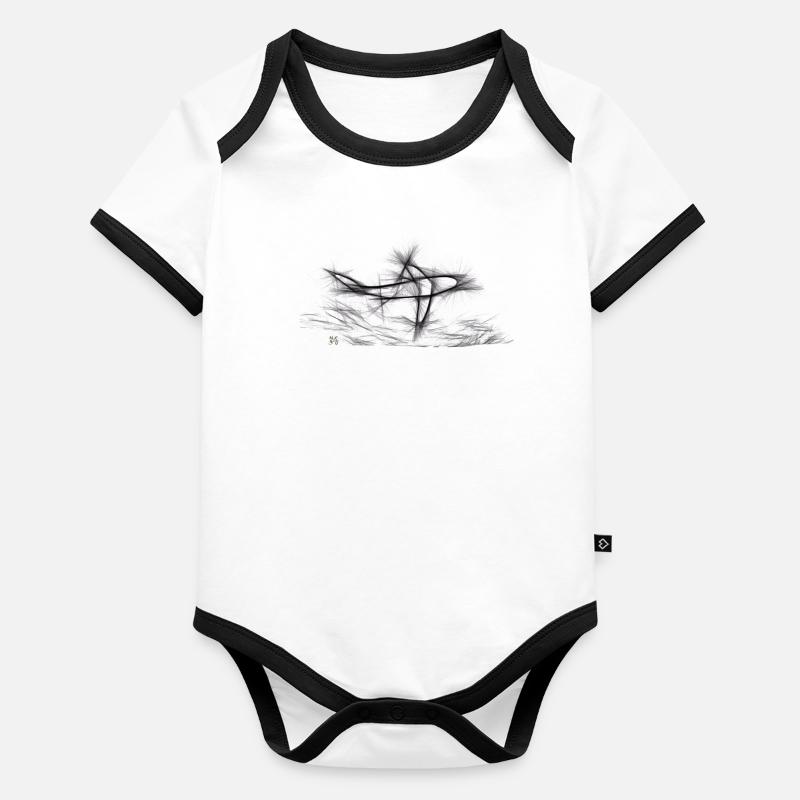 requin graphique épuré Body Bébé bio contrasté manches courtes