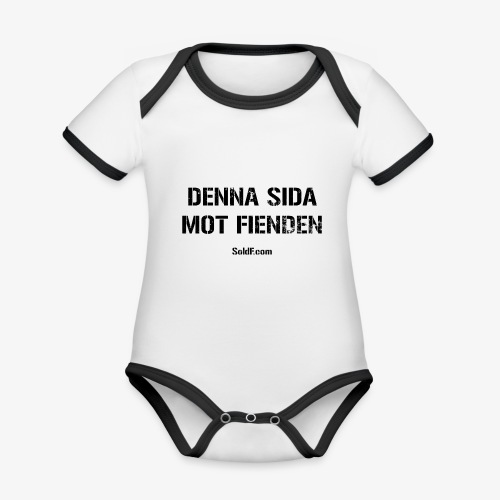 DENNA SIDA MOT FIENDEN (Rugged) - Ekologisk kontrastfärgad kortärmad babybody