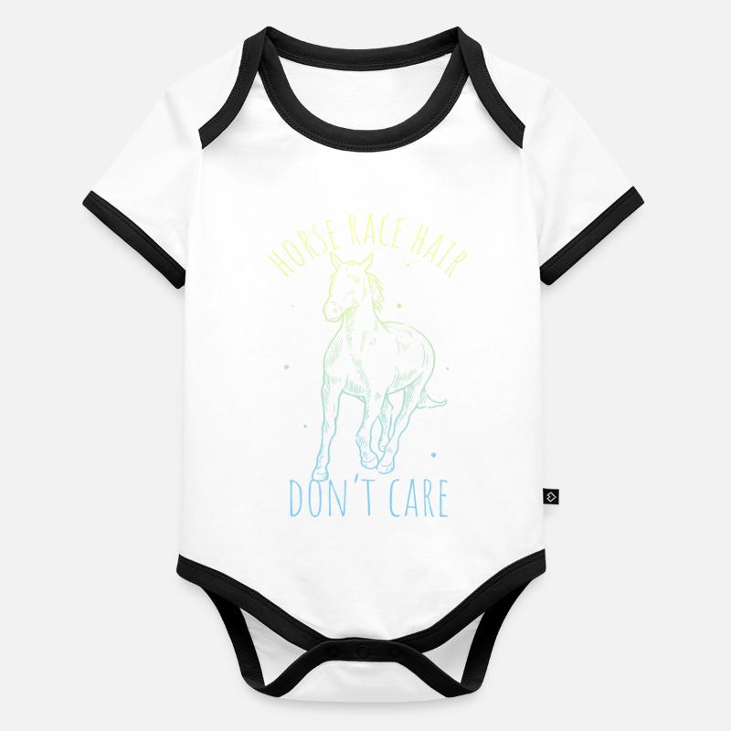 design de cheval Body Bébé bio contrasté manches courtes