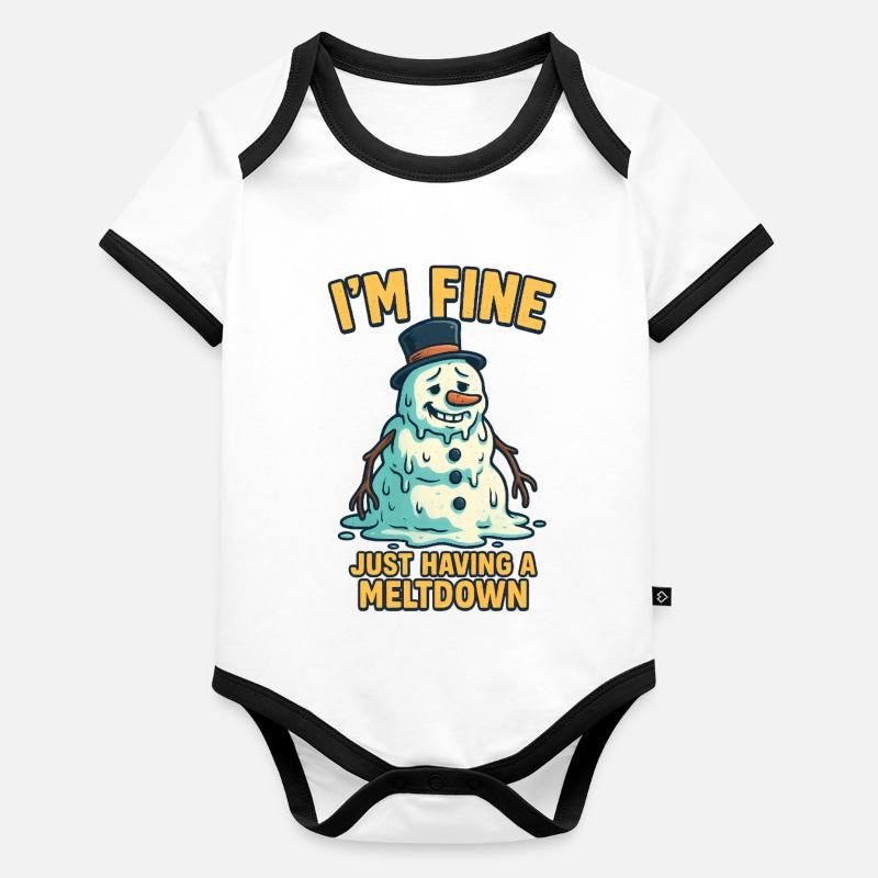 Melting Snowman Organic Baby Contrasting Bodysuit