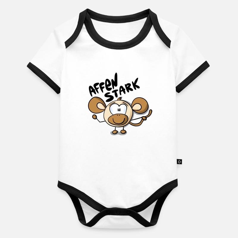 Affe Affenstark Baby Bio-Kurzarm-Kontrastbody