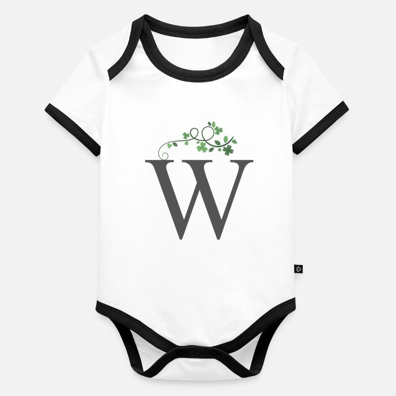 W with Shamrocks Organic Baby Contrasting Bodysuit