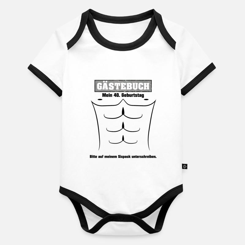 40. Geburtstag Gästebuch Feier Geschenkidee Baby Bio-Kurzarm-Kontrastbody